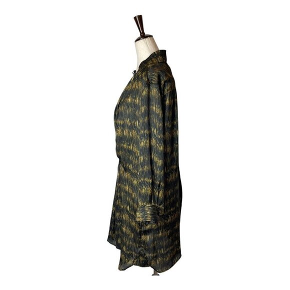 Isabel Marant‎ Black And Gold Long Sleeve Pleated Draped Mini Dress Size M - Picture 5 of 9